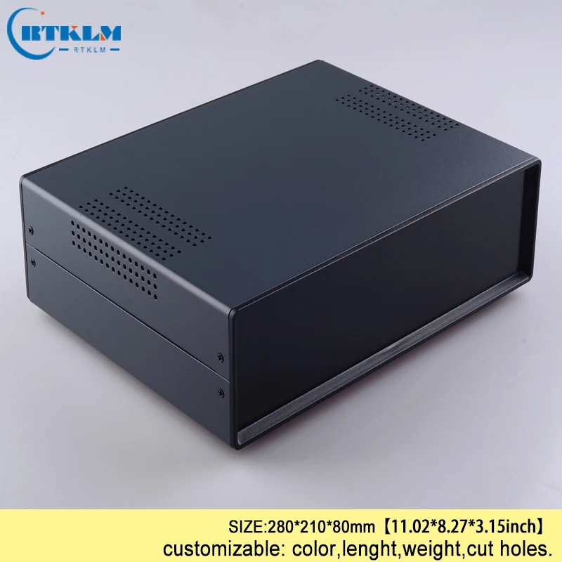 Iron electronic project box custom desktop enclosure Iron junction box DIY housing instrument case 280*210*80mm