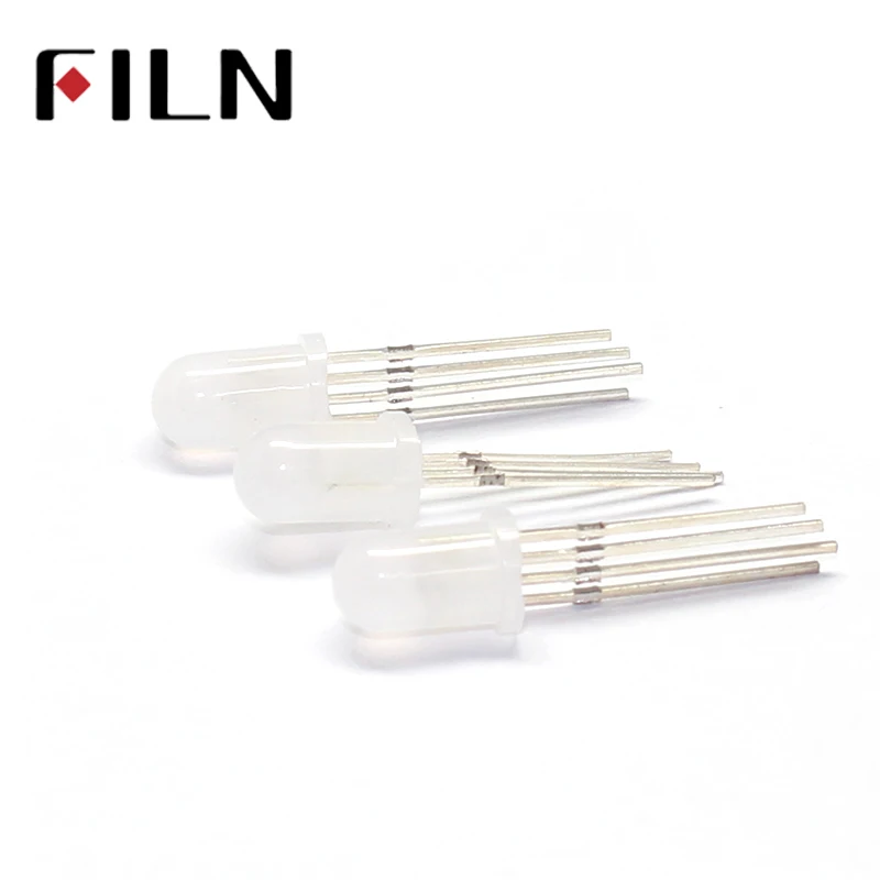 100 Pcs F5 5 Mm Topi Bulat RGB LED P9823 Chipset Dalam RGB Full Color Frosted LED Chips