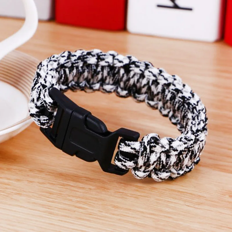 Bracelet paracorde de survie en plein air pour homme, bracelet de randonnée, bracelet de