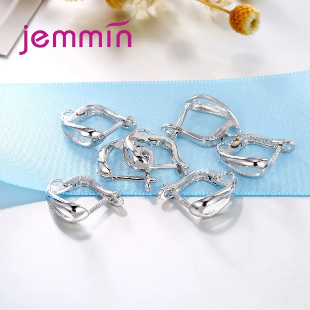 Simple Smooth Earring Clasp for Women Supplier DIY Making High-End 925 Sterling Silver Hollow Jewelry Accessories