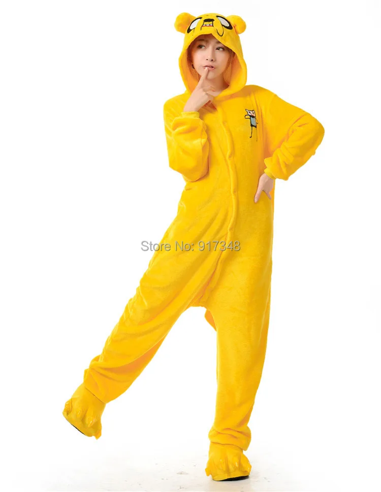 Finn And Jake Dog Kigurumi for Adults Cartoon Animal Cosplay Costume Women Men Onesies Pajamas Jumpsuit