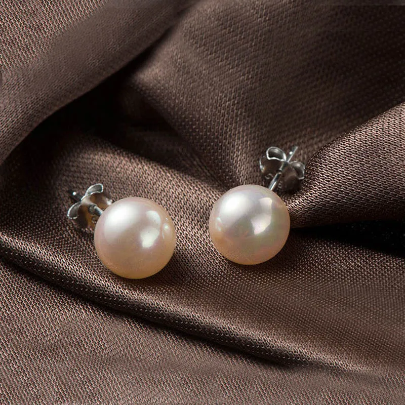 New Cute Girls Tiny Natural Water Peals Earrings For Women Pink Pearl Stud Earings Jewelry Female Wedding Party Gift