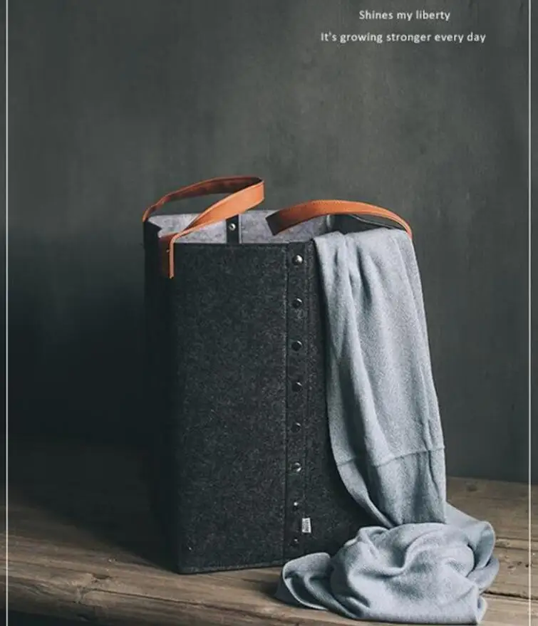Multi-Functional Felt Storage Basket Laundry Basket Toy Storage Basket Foldable Sundries Storage Box Container Organizer