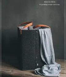 Multi-Functional Felt Storage Basket Laundry Basket Toy Storage Basket Foldable Sundries Storage Box Container Organizer