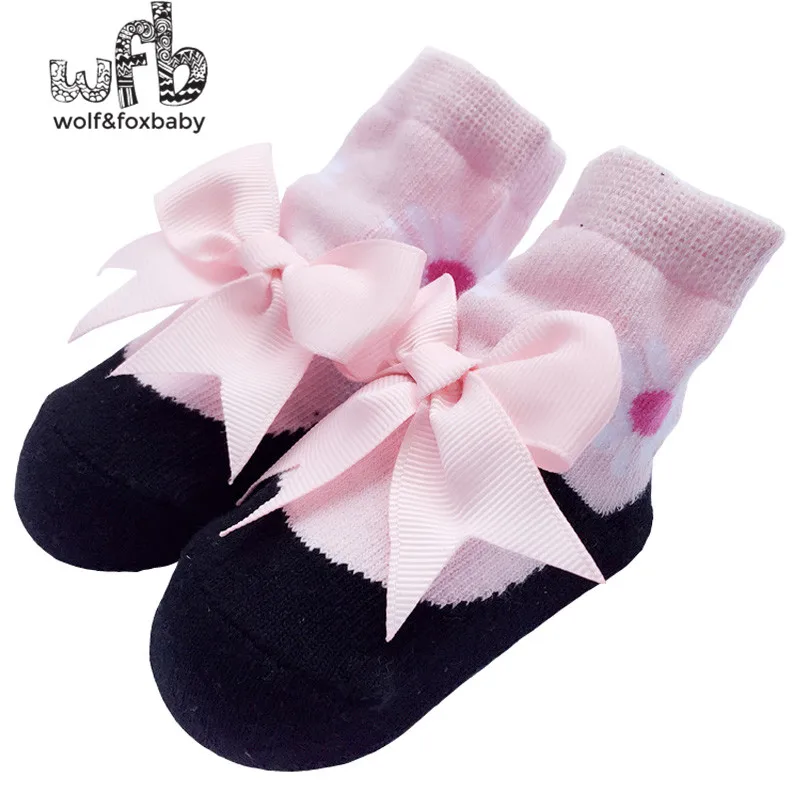 

Retail 0-1 years baby bow cute princess socks girl cotton spring autumn fall winter