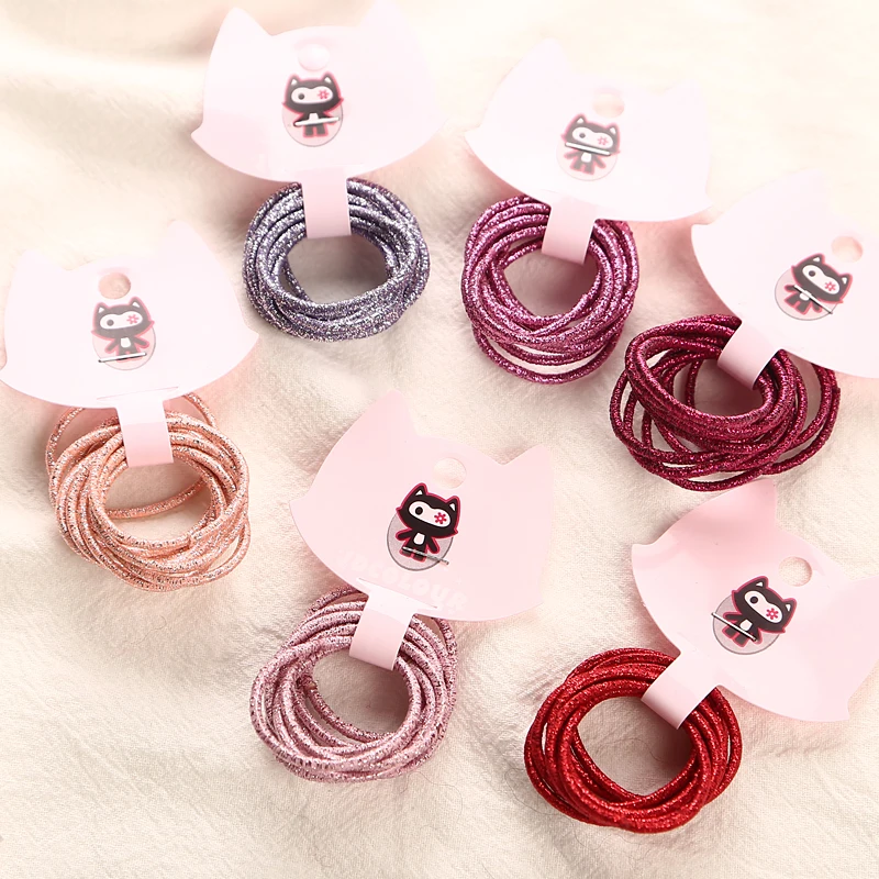12色50ピース/ロット3センチメートル子ゴムバンドヘアアクセサリー卸売新ファッションキャンディーの色の髪のためのゴムひも子供
