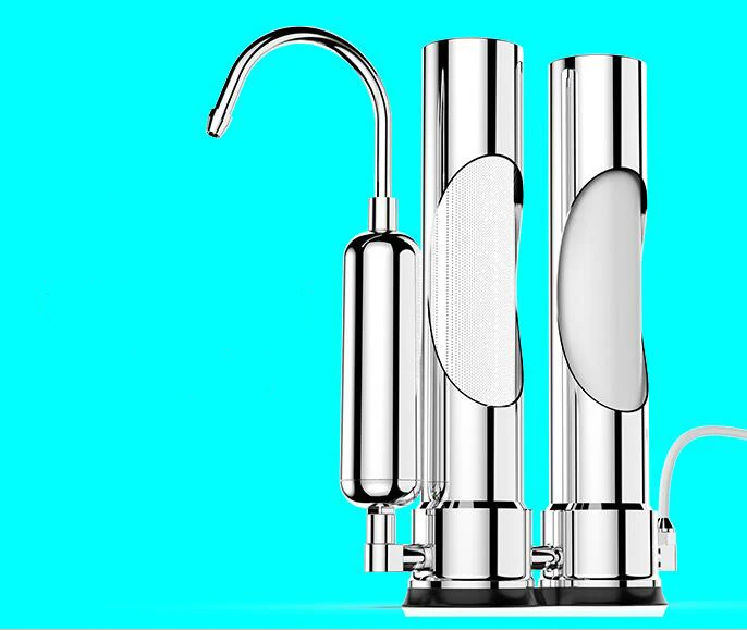 New water filter/3 stages countertop tap filter/ 304 stainless steel water purifier with  direct dirnking water solution