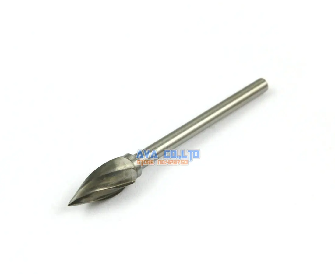 

4 Pcs 3mm Shank Tungsten Carbide Burr Rotary Cutter File CNC Engraving Bit Single Cut (NO.6)