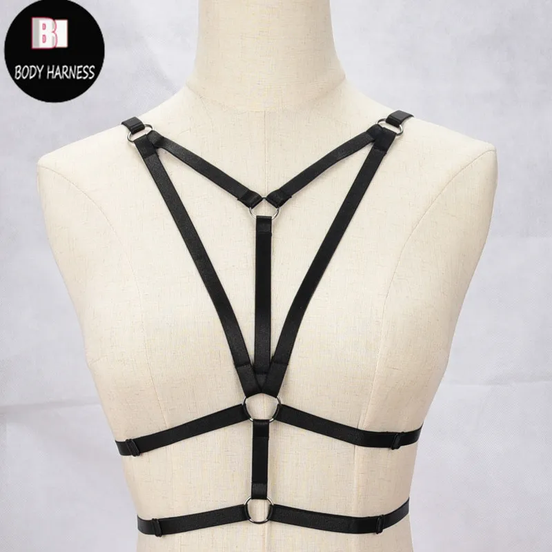 Binding Sexy Lingerie Harness bikini Black Body Harness Bondage Cage Bra Tops Halter Erotic Burlesque Goth Harajuku Harness Bra