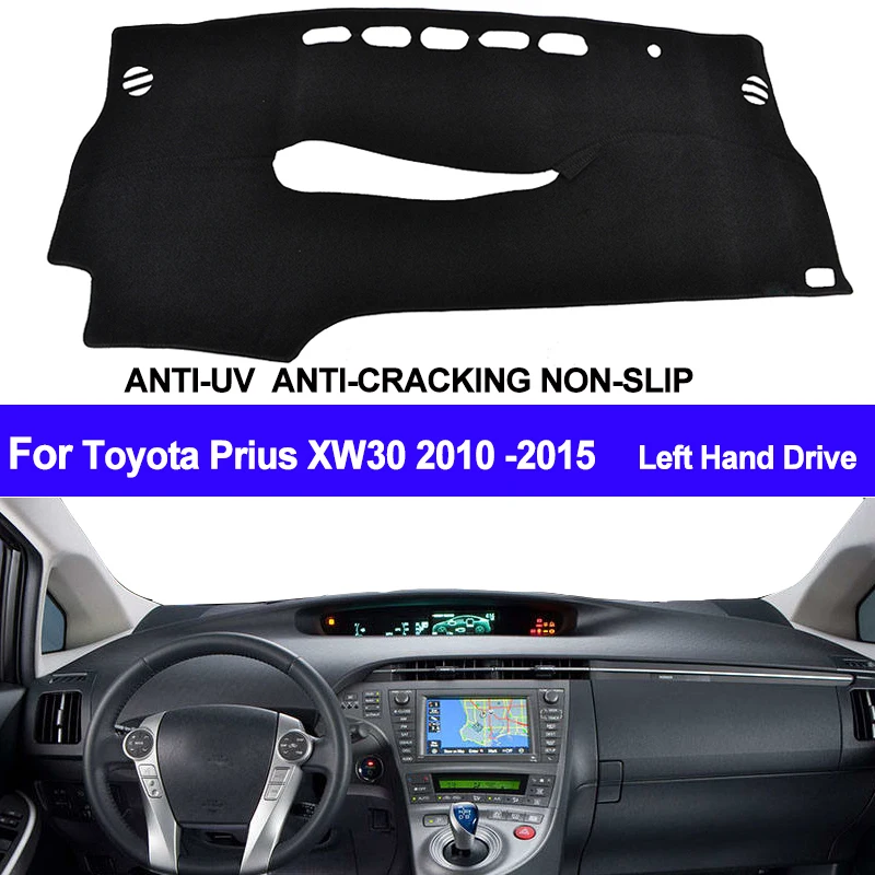 TAIJS Car Dashboard Cover For Toyota Prius XW30 2010 2011 2012 2013 2014 2015 Dash Pad Auto Dash Mat Carpet ANti-UV NON-Slip