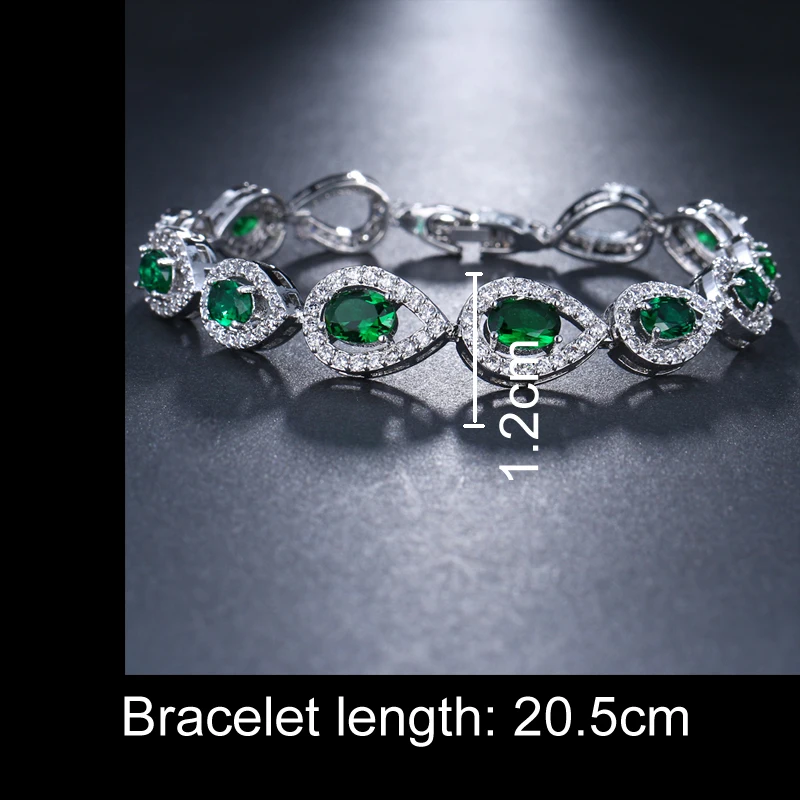 EMMAYA AAA High Quality Green Crystal Stone Bracelets For Ladies Fashion Cheap Women Wedding Jewelry