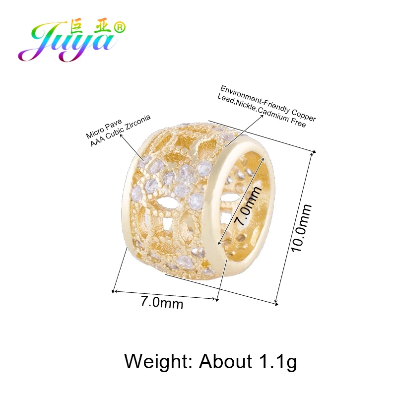 Beading Jewelry Findings Pave Zircon Big Hole Infinity Metal Charm Beads Accessories For Women Men Natural Stones Jewelry Making