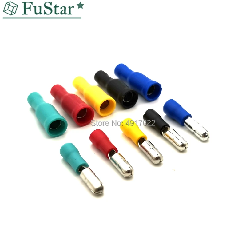 50pcs/25Set Female / Male Bullet Butt Connector Wire Crimp Terminals Insulated Bullet Terminals 5 Colors MPD1.25-156 FRD1-156