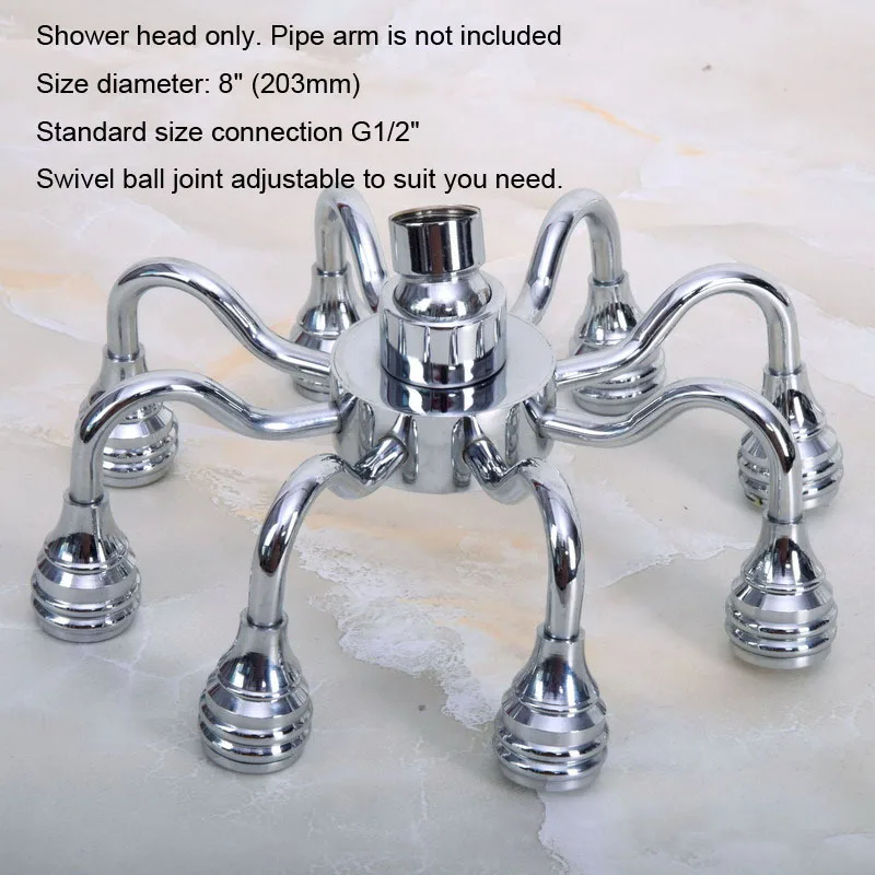 Acessório para banheiro (padrão 7.7 ")-1/2 polegadas (polegadas) em latão cromado com formato de oito garras para banheira/chuveiro de chuva