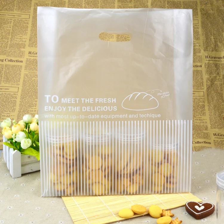 100pcs Free shipping Cake Bread bag Food packaging Bakery packaging Takeaway Handbag Transparent bakery bags Bakery packaging