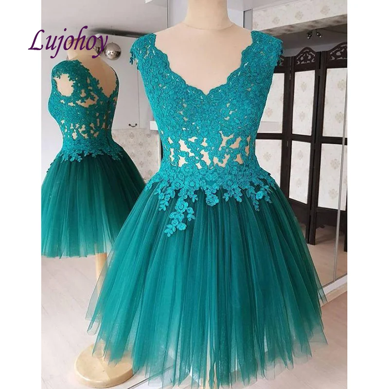 Sexy Short Lace Cocktail Dress Party Plus Size Ladies Girl Little Women Formal Prom Graduation Semi Formal Dress