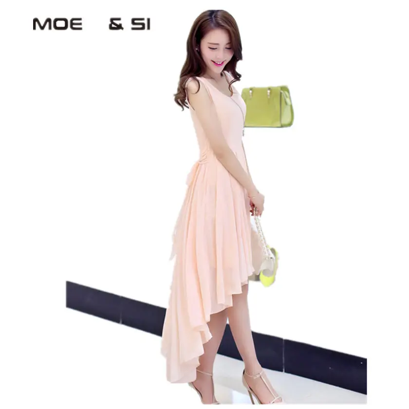 Hot Bohemia Style Women\'s Asymmetric Sleeveless long Dresses Casual Dress Vestidos Femininos For Elegant Women longo D56204