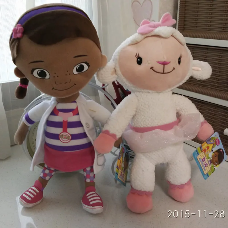 Free Shipping 1set Original Doc McStuffins plush soft toys,Dottie girl and McStuffin Lambie sheep plush for Children & baby gift