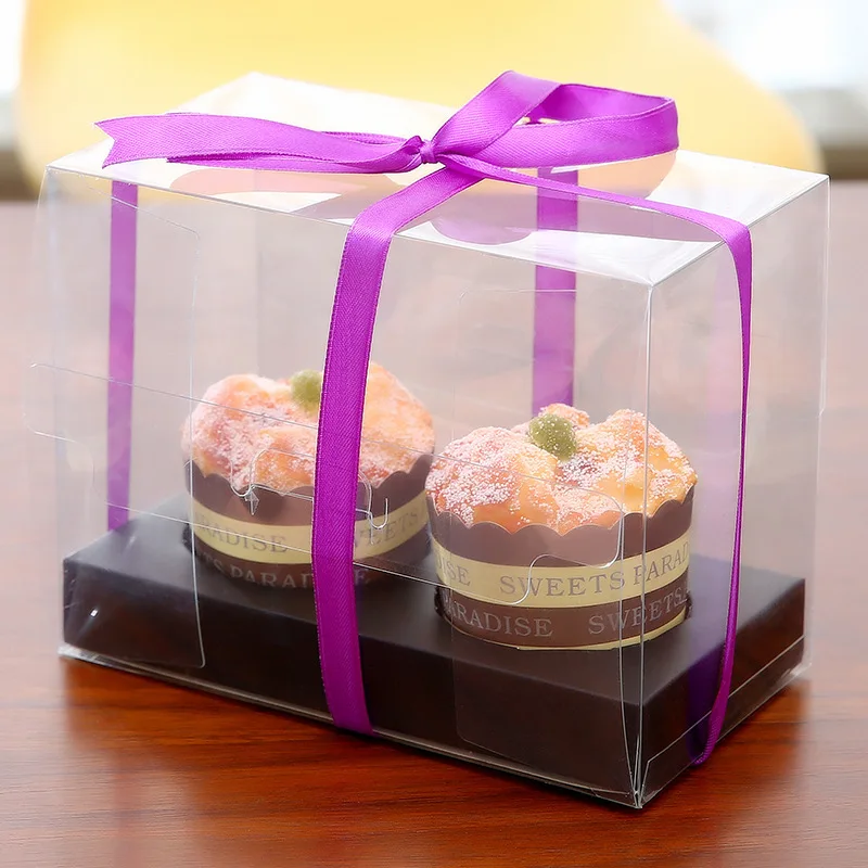 cupcake boxes pvc transparent cup box for 2/4/6/12 cupcakes birthday cake box inches heightening thick plastic birthday gift dec