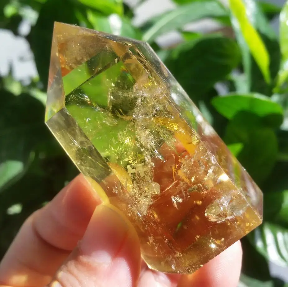 1pcs NATURAL Smoky Citrine QUARTZ CRYSTAL WAND POINT HEALING 70g
