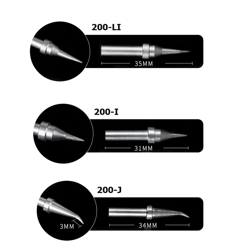 Original QUICK 200-K ironTips for the QUICK 203 / 203H / 204 / 204H / 3202 / 203D / 376D soldering station iron tips