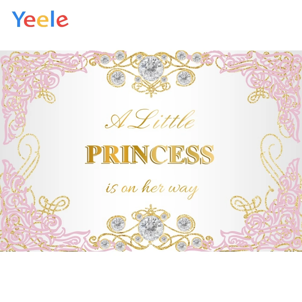 Yeele เจ้าหญิงฉากหลังสีชมพูริ้วทองเพชร Shower การถ่ายภาพพื้นหลังการถ่ายภาพฉากหลังสำหรับ Photo Studio