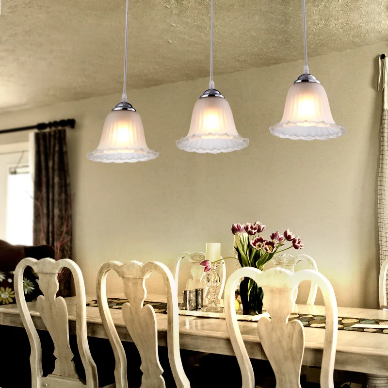 

Modern minimalist pendant lamp dining room Nordic style LED glass chandelier chandelier Fashion restaurant bar rose lamp