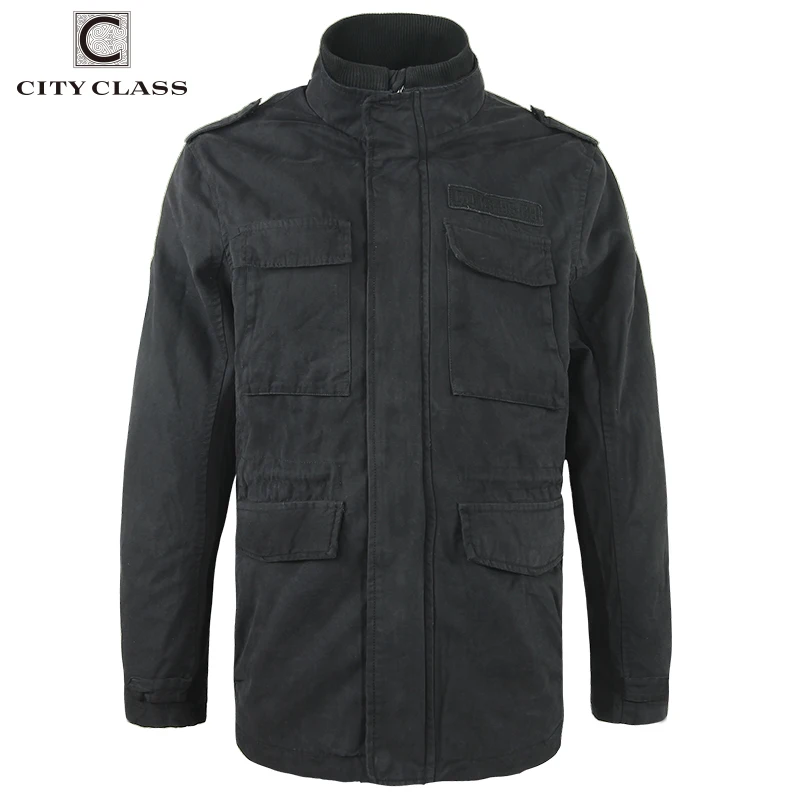 CITY CLASS Brand Mens 100% Washed Cotton Windbreakers Casual Loose Stand Collar Multi-colors Badges Men Jackets Coats Cool 3799