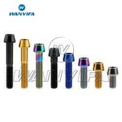 Wanyifa Titanium Bolts M8x 15 20 25 30 35 40 45 50 70mm Allen Key Taper Head Screw for Bicycle Motorcycle Car Ti Fastener