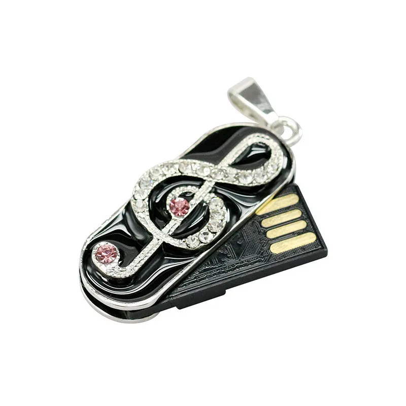 Diamond Music Note USB 2.0 Usb Flash Drives Thumb Pendrive U Disk Usb Creative Necklace Memory Stick Storage 4GB 8GB 16GB 32GB