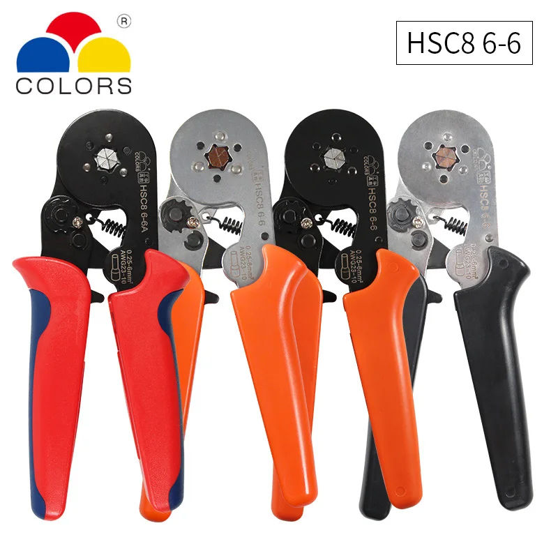 HSC8 6-4 0.25-10mm2 23-7 AWG crimping pliers HSC8 6-6 a 0.25-6mm2 Mini Round Nose Pliers Tube awge needles Terminals Tools