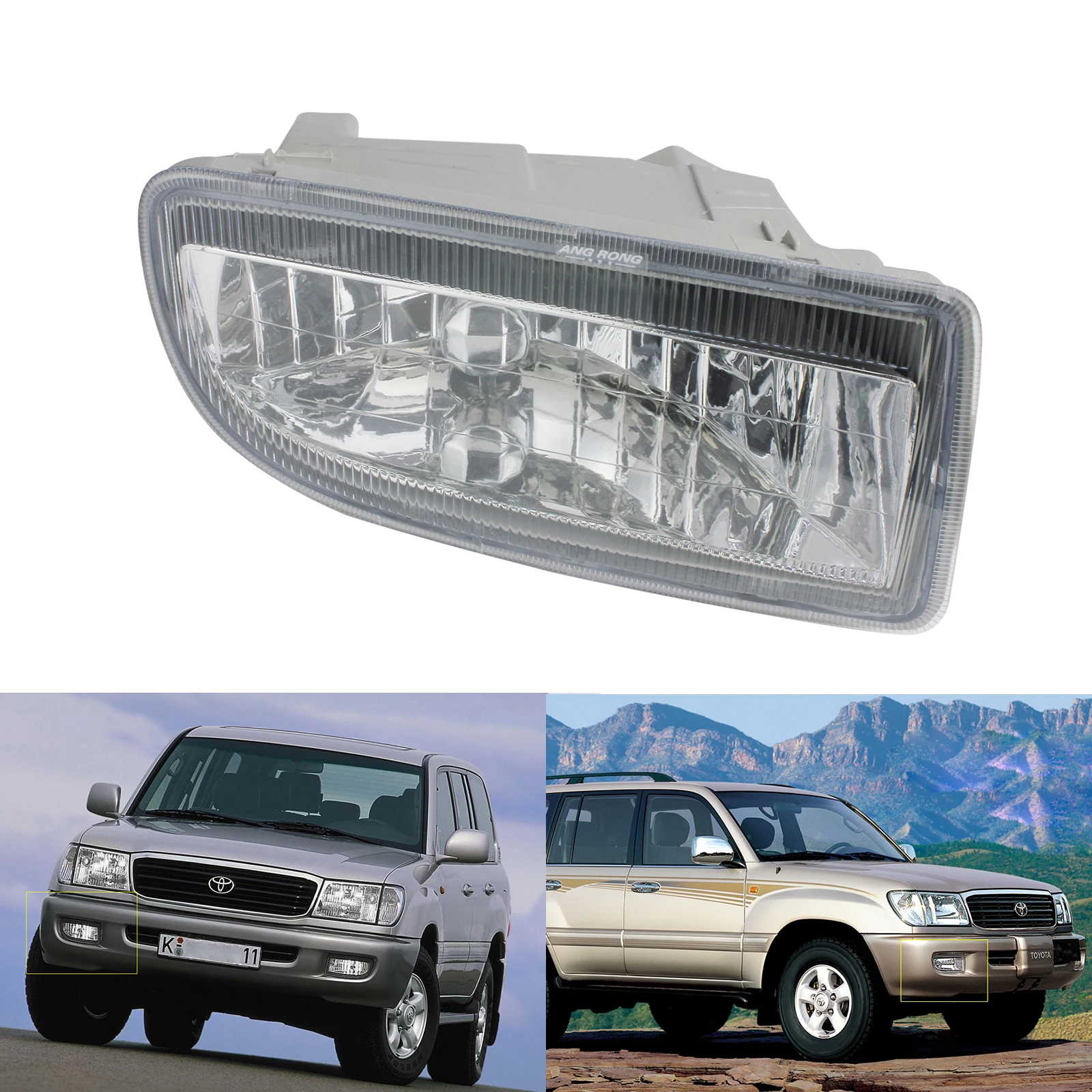 ANGRONG For Toyota Land Cruiser FJ100 / FJ105 Right Front Bumper Fog Light No Bulb