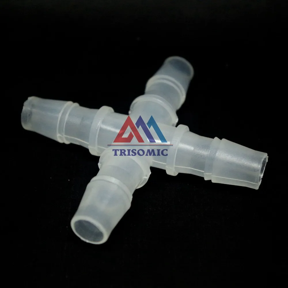 9.5mm Cross tpye equant Connector Equal Tube Joiner Material PP Plastic Fitting Fish Tank Airline Aquarium