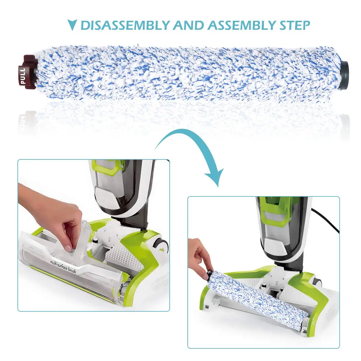 Gỗ cứng Chổi Lăn Thay Thế Tương Thích với Bissell CrossWave 1926, Một Phần #1608022 & 160-8022, 2 hộp