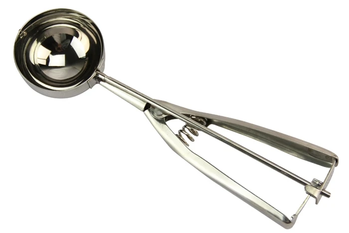 New Stainless Steel Ice Cream Frozen Yogurt Spoon Muffin Watermelon Mash Dough Cookie Scoop Spring Handle Kitchen Accessorie