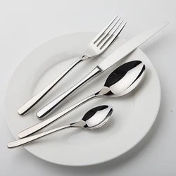 Cozy Zone Dinnerware Set Stainless Steel Tableware Luxury Cutlery Set Vintage Quality 24Pcs Knife Fork Dining Dinner Set Western