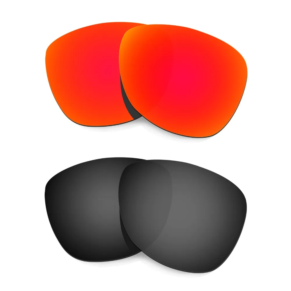 

2 Pairs HKUCO For Frogskins Sunglasses Replacement Polarized Lenses Red/Black Increase Clarity