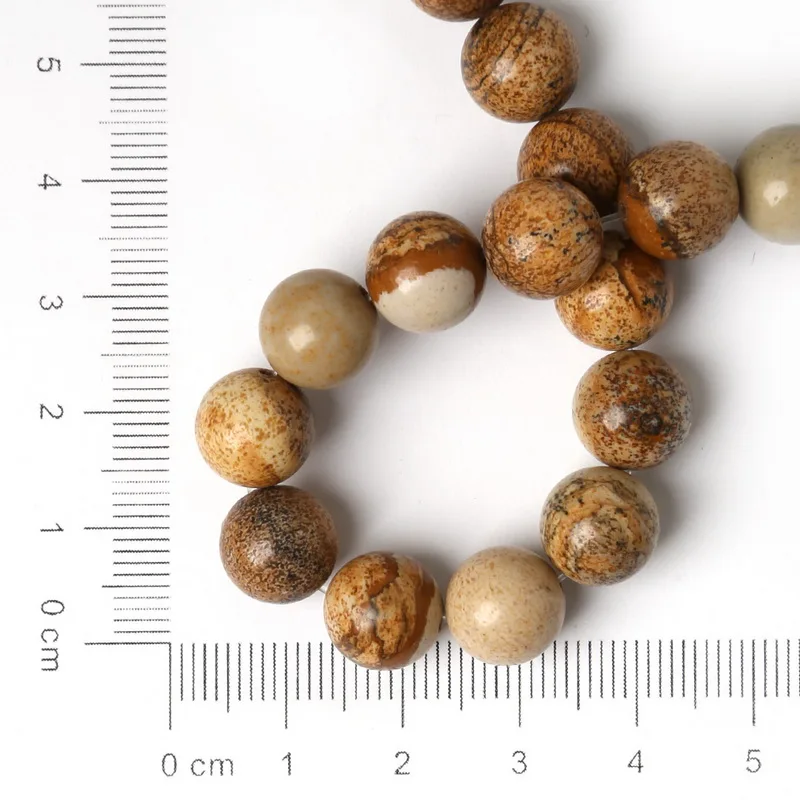 Christmas Gift 4/6/8/10mm Selectable Round Brown Beads Natural Stone Beads 15\
