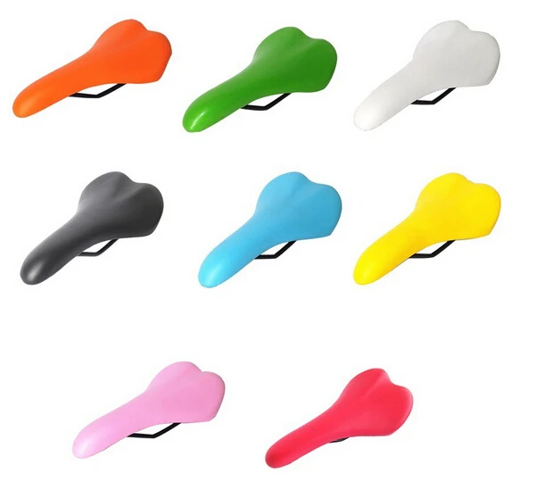 vintage PU soft leather fixed gear bicycle saddle road folding cushion track bike seat pink/yellow/white/orange/green/sky blue