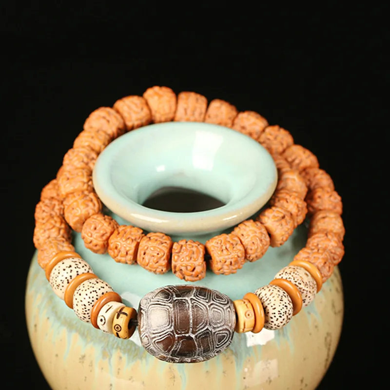 Wholesale Tibetan Style KingKong Bodhi Bracelets Rosary Buddha Beads Original Bracelets Prayer Wood Japa Mala JoursNeige