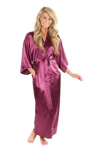 Women Silk Satin Long Wedding Bride Bridesmaid Robe Kimono Robe Feminino Bath Robe Large Size XXXL Peignoir Femme Sexy Bathrobe