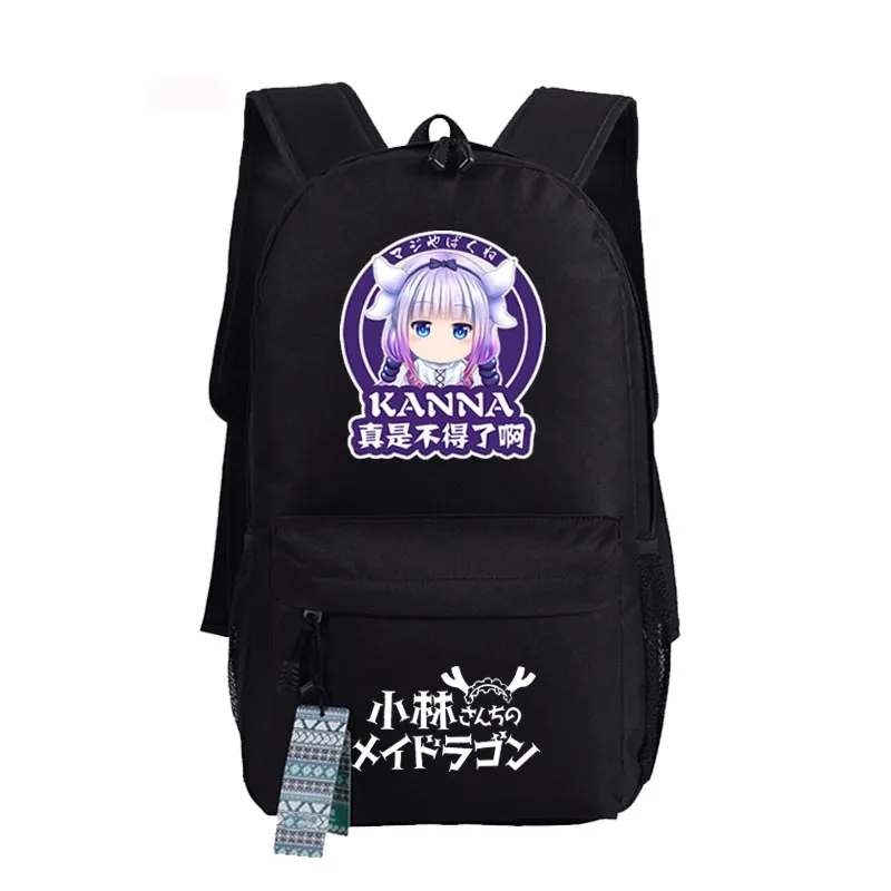 New Miss Dragon Maid Kobayashi-san Backpack Anime Kanna Kamui oxford Schoolbags Unisex Travel Bag