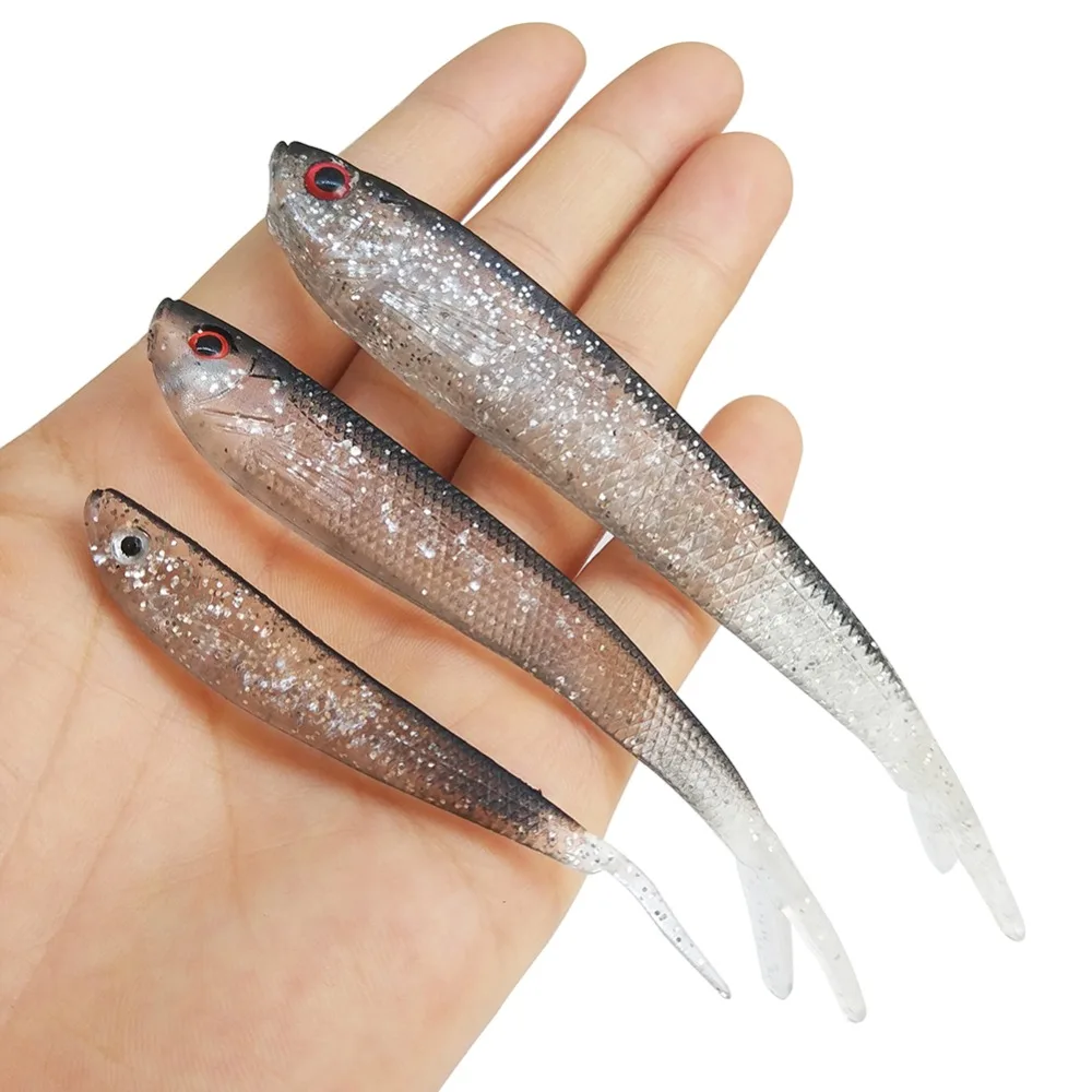 6-pieces Soft Bait Lures Dropshot Minnow Shad 5