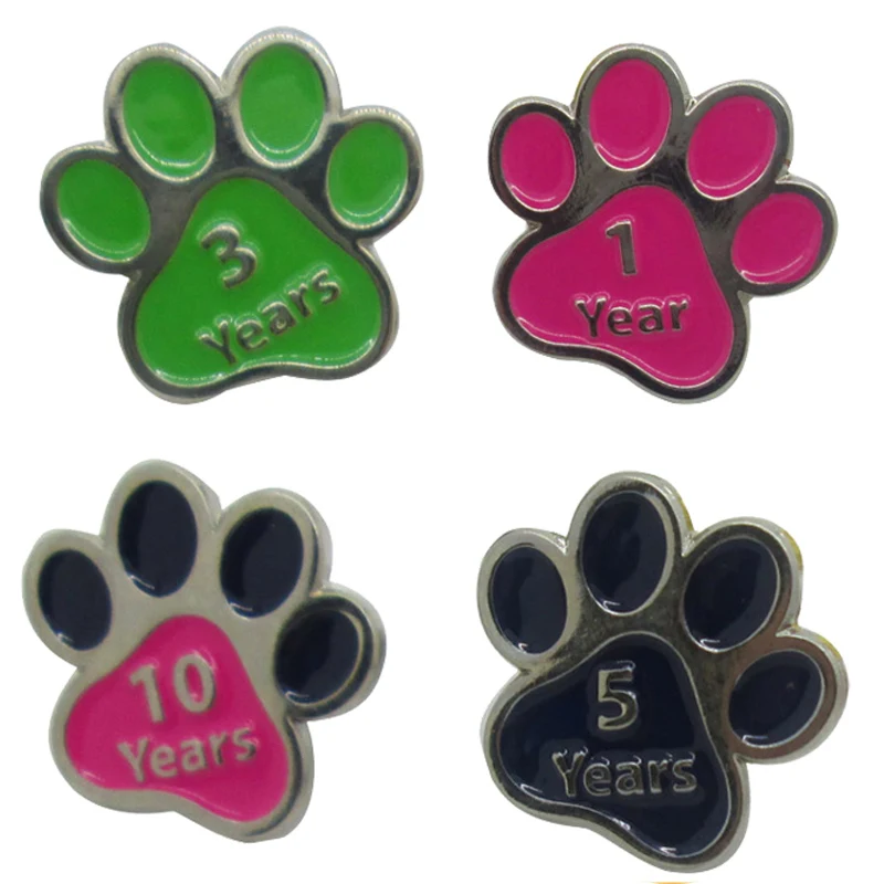 Custom Metal Dog Paw Glitter Pet ID Tags