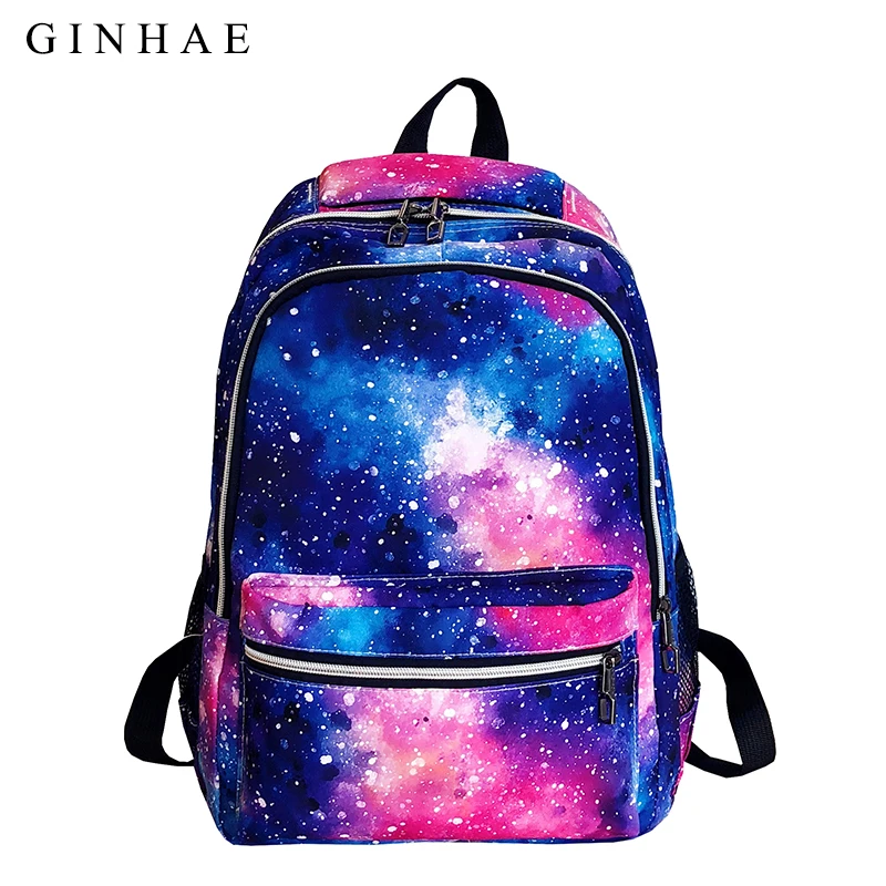 Large Capacity Canvas Backpack Star Universe Space Printing Rucksack School Bags For Teenage Girls Travel Bolsa Mochila Feminina