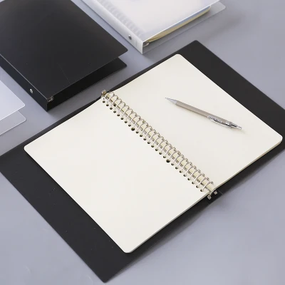 Transparent PP Plastic Spiral Notebook Cover B5/A5 Binder Planner Cover Loose Leaf book Cover Black/White Color