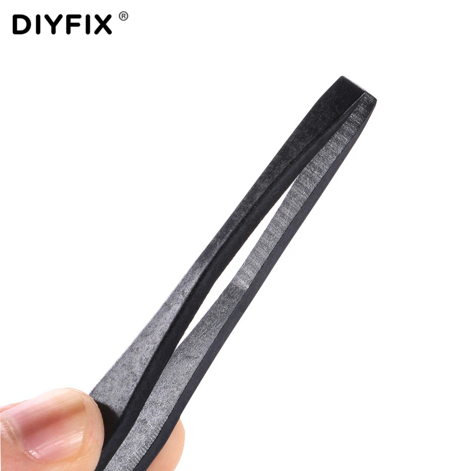 DIYFIX 8 w 1 czarny pęseta esd zestaw antystatyczne plastikowe pęsety elektroniczne kleszcze