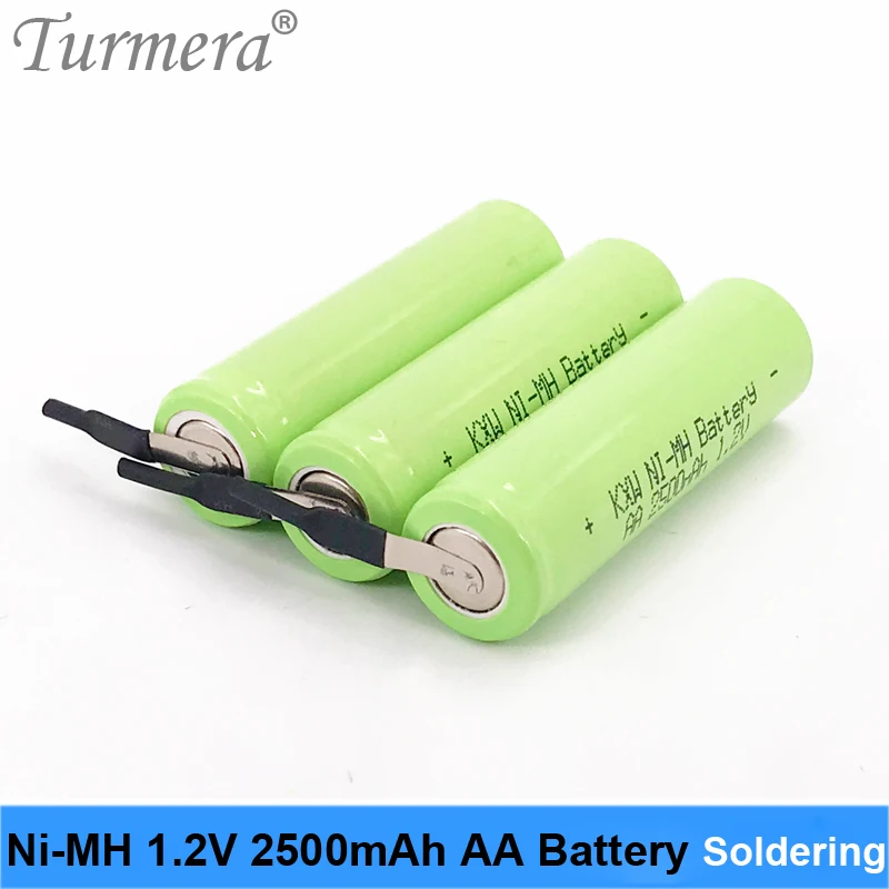 Ni-MH 1.2V 2.5Ah 2500mah AA Battery for Shave Razor Rechargeable AA Battery Suit for Toothbrush Replacement Turmera m14