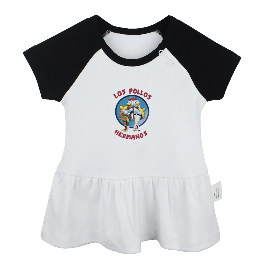 Funny LOS POLLOS HERMANOS Breaking Bad the chicken brothers Design Newborn Baby Girls Dresses Toddler Infant Cotton Clothes