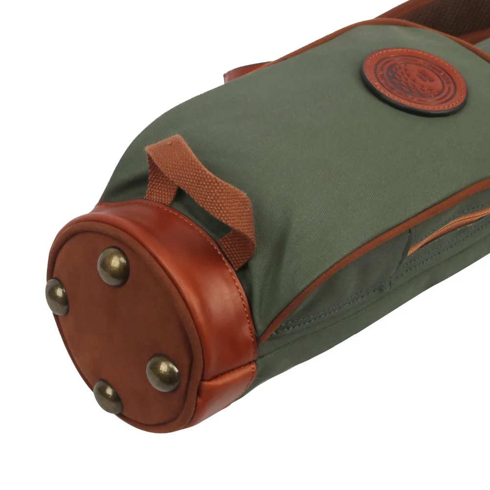 Tourbon Vintage Golf Club Bag Carrier Canvas & Leather Golf Sunday Bag Waxed Waterproof Fleece Padded Pencil Style Cover 84CM